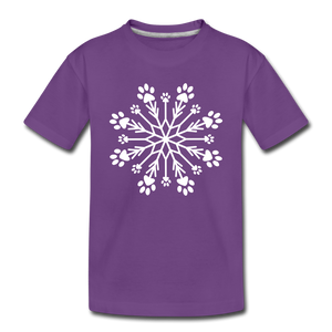 Paw Snowflake Kids' Premium T-Shirt - purple