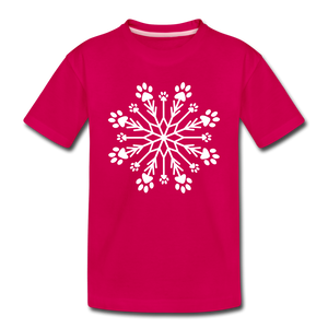 Paw Snowflake Kids' Premium T-Shirt - dark pink