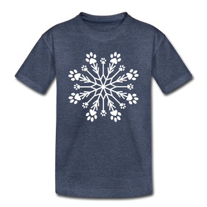 Paw Snowflake Kids' Premium T-Shirt - heather blue