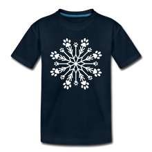 Load image into Gallery viewer, Paw Snowflake Kids&#39; Premium T-Shirt - deep navy