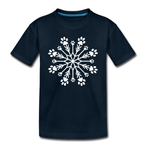 Paw Snowflake Kids' Premium T-Shirt - deep navy