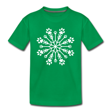 Load image into Gallery viewer, Paw Snowflake Kids&#39; Premium T-Shirt - kelly green