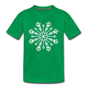 Paw Snowflake Kids' Premium T-Shirt - kelly green