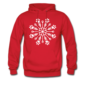Paw Snowflake Classic Hoodie - red
