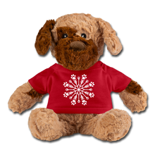 Load image into Gallery viewer, Paw Snowflake Plush Dog - red