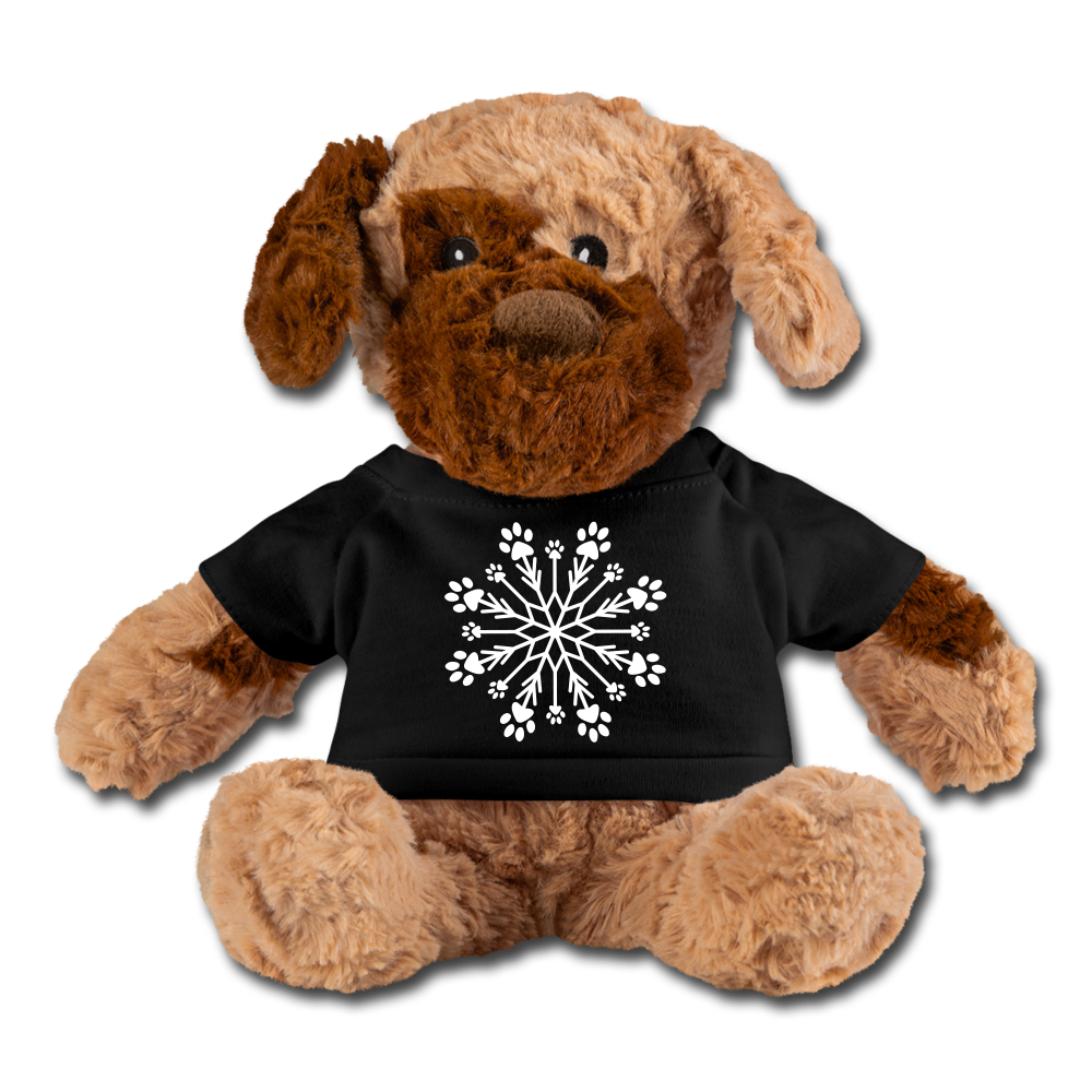 Paw Snowflake Plush Dog - black