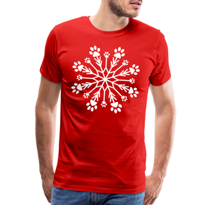 Paw Snowflake Premium T-Shirt - red