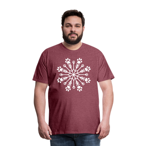 Paw Snowflake Premium T-Shirt - heather burgundy