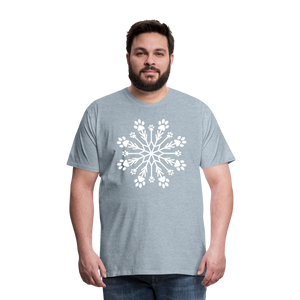Paw Snowflake Premium T-Shirt - heather ice blue