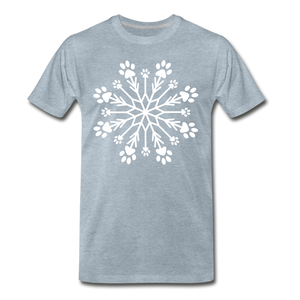 Paw Snowflake Premium T-Shirt - heather ice blue