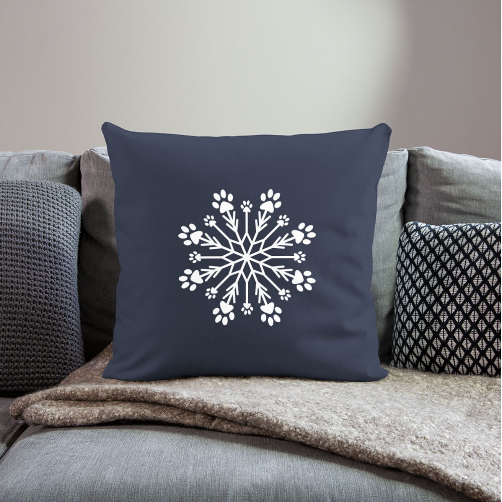 Paw Snowflake Throw Pillow Cover 18” x 18” - navy