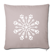 Load image into Gallery viewer, Paw Snowflake Throw Pillow Cover 18” x 18” - light taupe