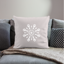 Load image into Gallery viewer, Paw Snowflake Throw Pillow Cover 18” x 18” - light taupe