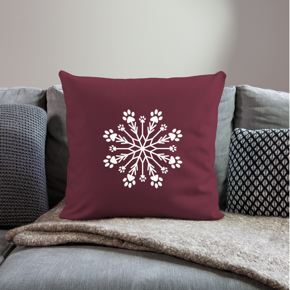 
                  
                    Paw Snowflake Throw Pillow Cover 18” x 18” - burgundy
                  
                