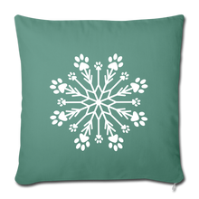 Load image into Gallery viewer, Paw Snowflake Throw Pillow Cover 18” x 18” - cypress green