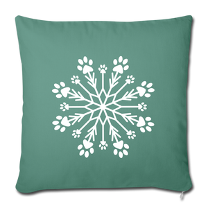 Paw Snowflake Throw Pillow Cover 18” x 18” - cypress green