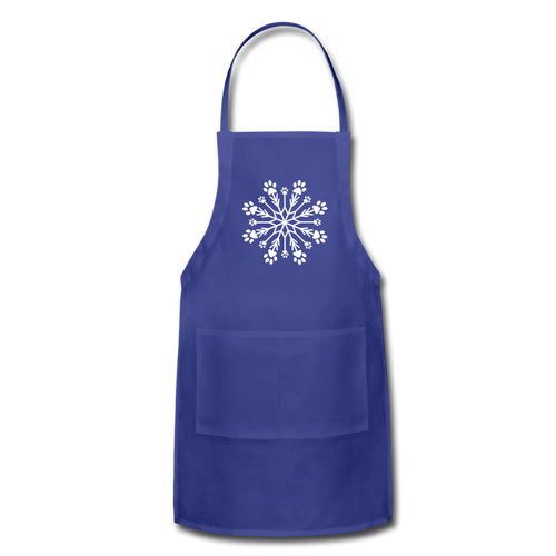 Paw Snowflake Adjustable Apron - royal blue