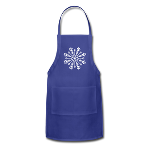 Paw Snowflake Adjustable Apron - royal blue