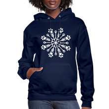 Load image into Gallery viewer, Paw Snowflake Contoured Hoodie - navy