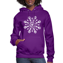 Load image into Gallery viewer, Paw Snowflake Contoured Hoodie - purple
