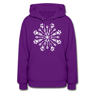 Paw Snowflake Contoured Hoodie - purple