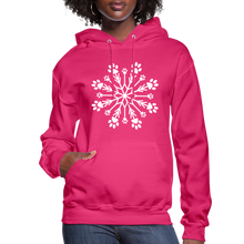 Load image into Gallery viewer, Paw Snowflake Contoured Hoodie - fuchsia