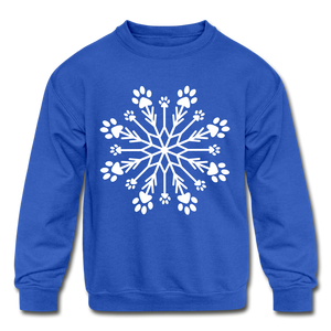 Paw Snowflake Kids' Crewneck Sweatshirt - royal blue