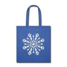 Load image into Gallery viewer, Paw Snowflake Tote Bag - royal blue