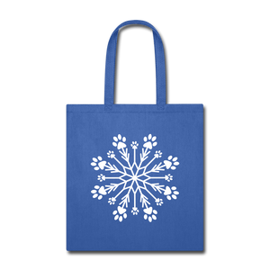 Paw Snowflake Tote Bag - royal blue
