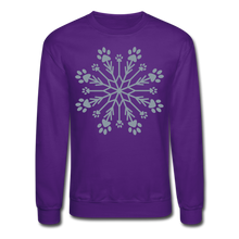 Load image into Gallery viewer, Paw Snowflake Metallic Print Sweatshirt - purple