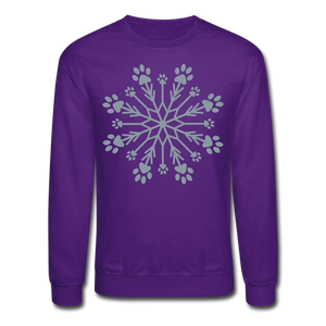 Paw Snowflake Metallic Print Sweatshirt - purple