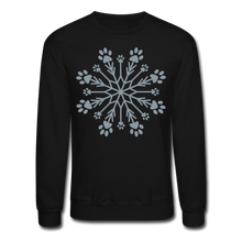 Load image into Gallery viewer, Paw Snowflake Metallic Print Sweatshirt - black