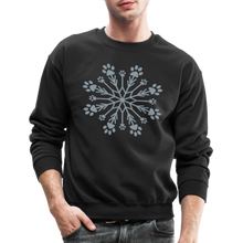 Load image into Gallery viewer, Paw Snowflake Metallic Print Sweatshirt - black