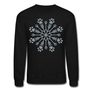 Paw Snowflake Metallic Print Sweatshirt - black