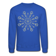 Load image into Gallery viewer, Paw Snowflake Metallic Print Sweatshirt - royal blue