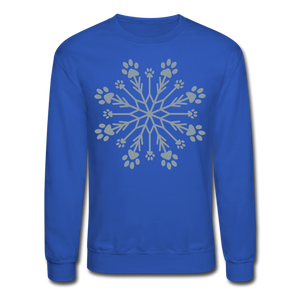 Paw Snowflake Metallic Print Sweatshirt - royal blue
