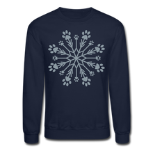 Load image into Gallery viewer, Paw Snowflake Metallic Print Sweatshirt - navy