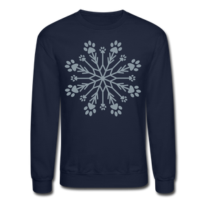 Paw Snowflake Metallic Print Sweatshirt - navy