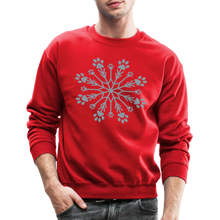 Load image into Gallery viewer, Paw Snowflake Metallic Print Sweatshirt - red