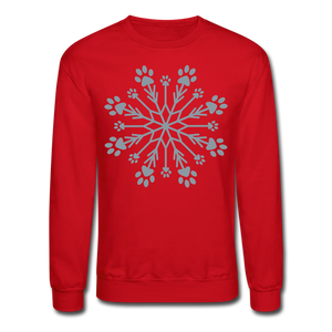Paw Snowflake Metallic Print Sweatshirt - red