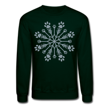 Load image into Gallery viewer, Paw Snowflake Metallic Print Sweatshirt - forest green