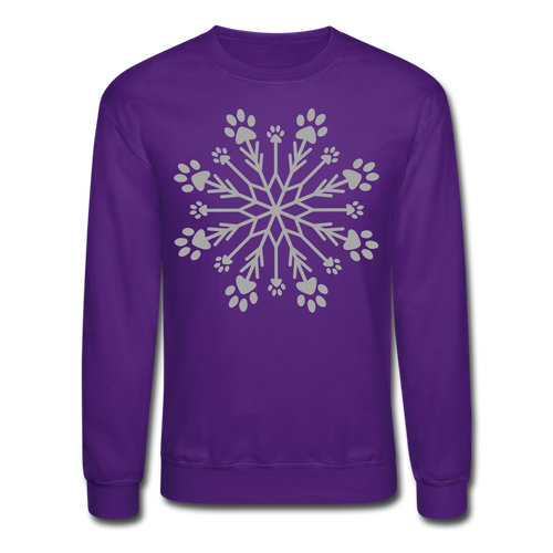 Paw Snowflake Sparkle Print Sweatshirt - purple