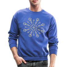 Load image into Gallery viewer, Paw Snowflake Sparkle Print Sweatshirt - royal blue