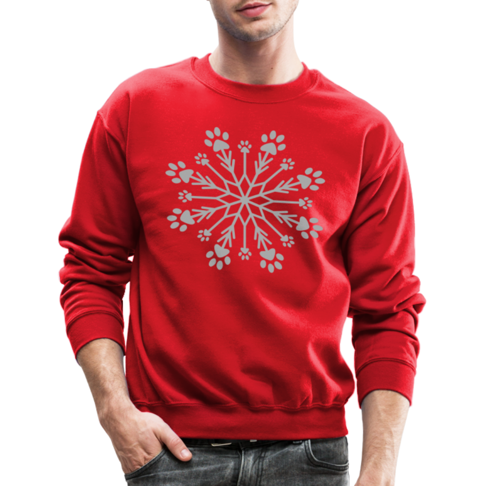 
                  
                    Paw Snowflake Sparkle Print Sweatshirt - red
                  
                