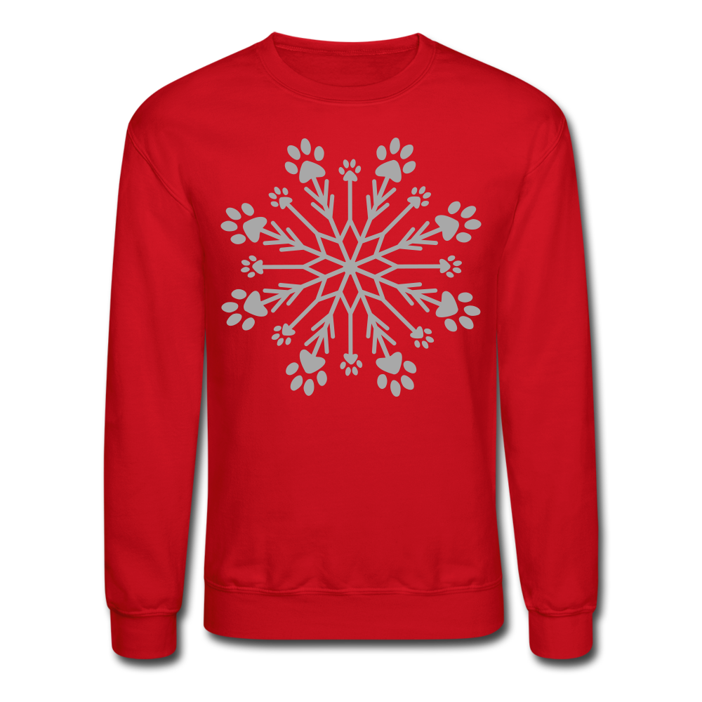 
                  
                    Paw Snowflake Sparkle Print Sweatshirt - red
                  
                