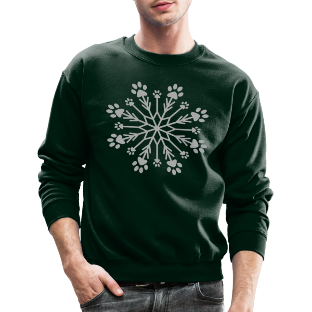 
                  
                    Paw Snowflake Sparkle Print Sweatshirt - forest green
                  
                