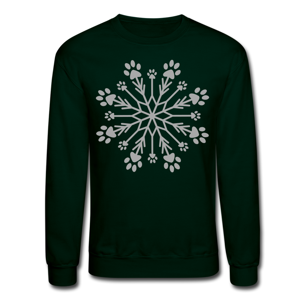 
                  
                    Paw Snowflake Sparkle Print Sweatshirt - forest green
                  
                