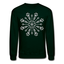 Load image into Gallery viewer, Paw Snowflake Sparkle Print Sweatshirt - forest green