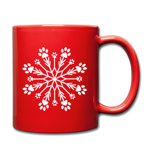 Paw Snowflake Mug - red