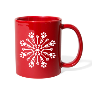 Paw Snowflake Mug - red